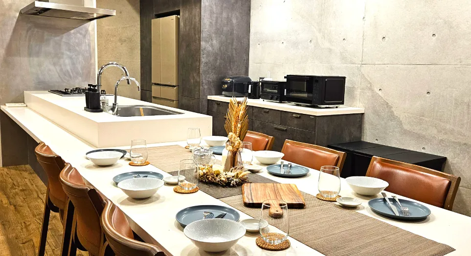 沖縄恩納村の貸切ヴィラONNA RESORT Nakadomariのキッチン