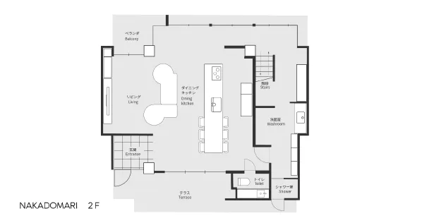 沖縄恩納村の貸切ヴィラONNA RESORT Nakadomariの2階の図